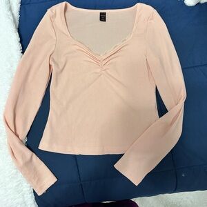 Elegant Pink Long Sleeve Top